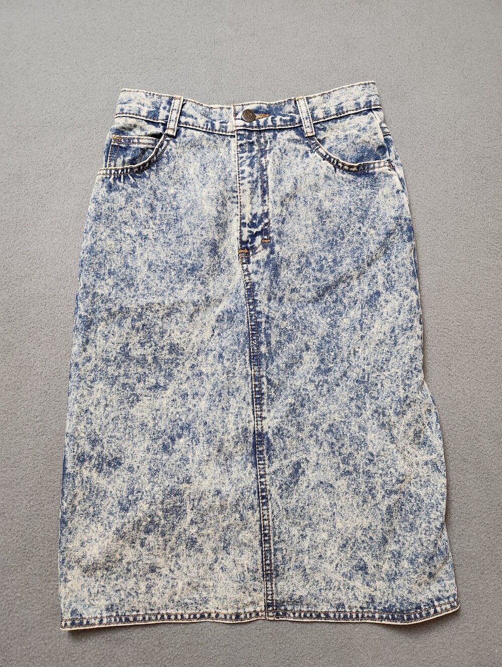 Vintage Nevada Acid Wash Retro 80's 90's Denim Jean Skirt